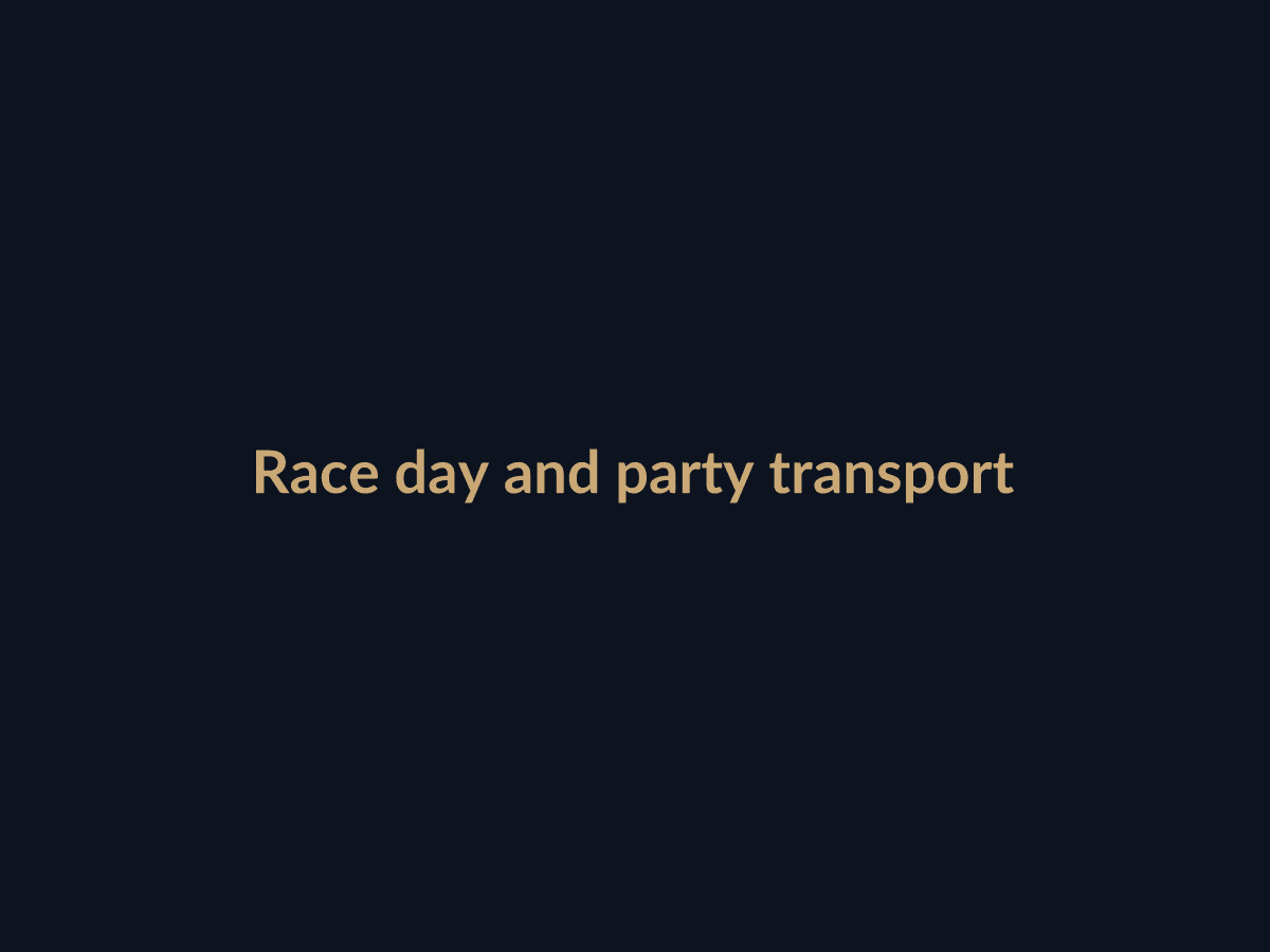 Race day and party transport